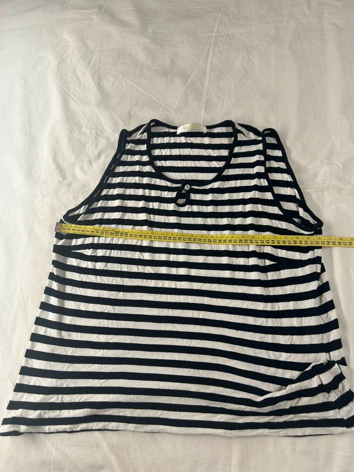 Black and white striped tank top Alessa W. collection in viscose – photo 8
